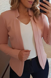 Oberbekleidung mit einfarbigem Cardigan-Kragen und geteiltem Gelenk